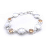 Citrine and Coin Fresh Water Pearl Silver Bracelet
