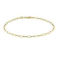 9K Yellow Gold Thin Paper Chain Bracelet