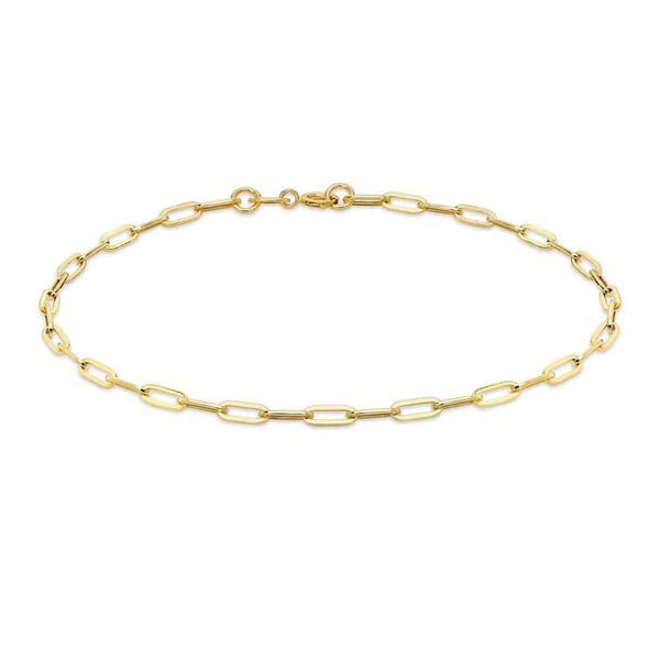 9K Yellow Gold Thin Paper Chain Bracelet