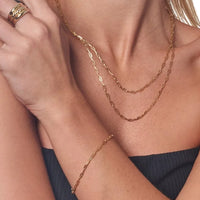 9K Yellow Gold Thin Paper Chain Bracelet