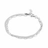 Sterling Silver Paper Clip and Herringbone Chain Bracelet