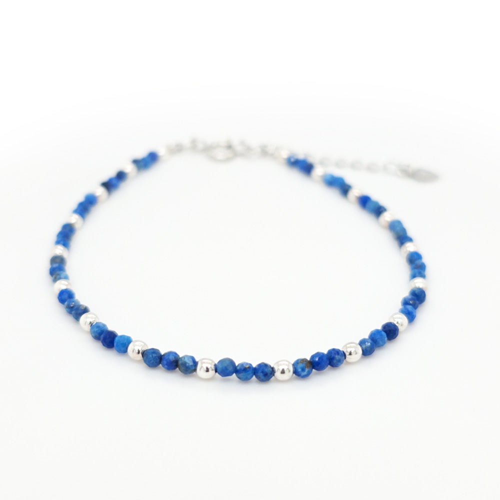 Lapis Lazuli and Silver Beads Bracelet