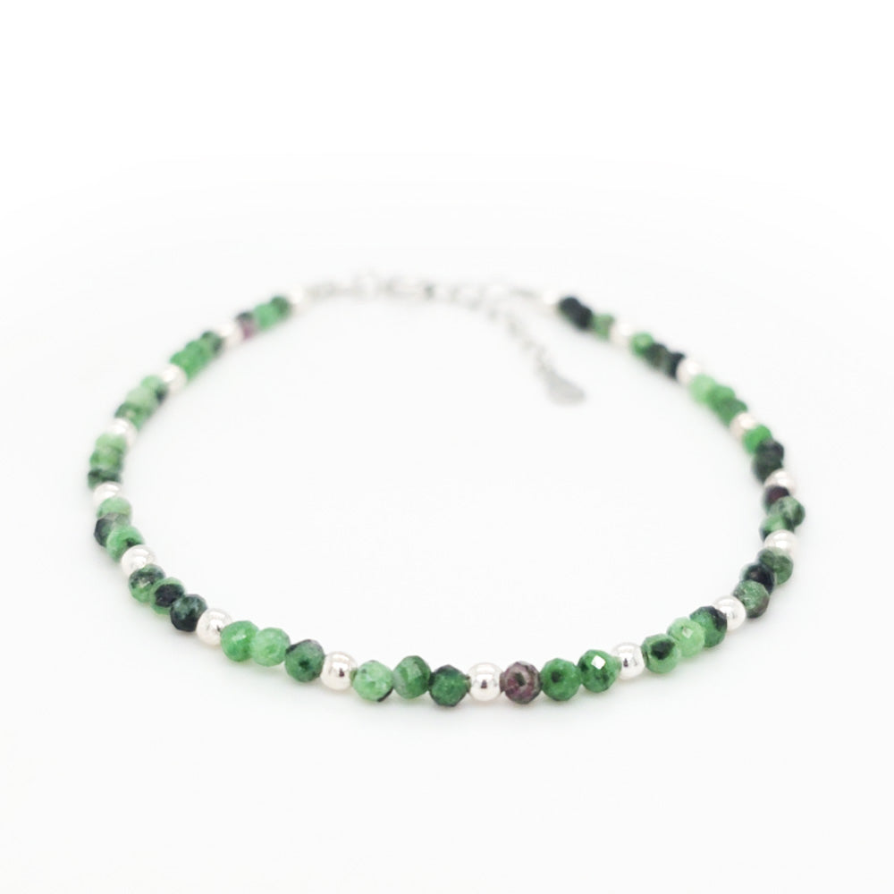 Tourmaline and Silver Beads Bracelet