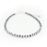 Hematite and Silver Coil Bracelet