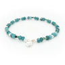 Tourmaline and Silver Beads Heart Charm Bracelet