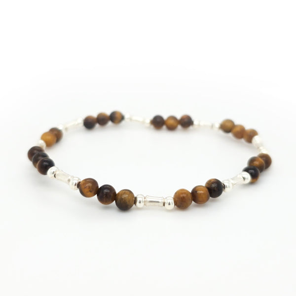 Tigereyes and Silver Beads Bracelet