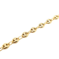925 Italian Silver Hollow Marina Link Bracelet Gold