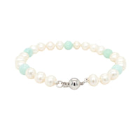 Fresh water Pearl and Amazonite Beads Bracelet