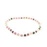 Tourmaline and Silver Beads Elastic Bracelet
