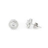 Rhodium Plated Sterling Silver CZ Stud