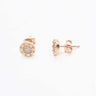 Rose Gold Plated Sterling Silver CZ Round Stud