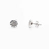 Rhodium Plated Sterling Silver CZ Round Stud