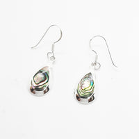 Paua Shell Tear Drop Silver Earrings