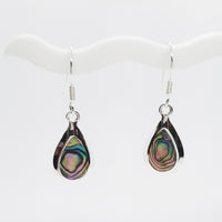 Paua Shell Tear Drop Silver Earrings