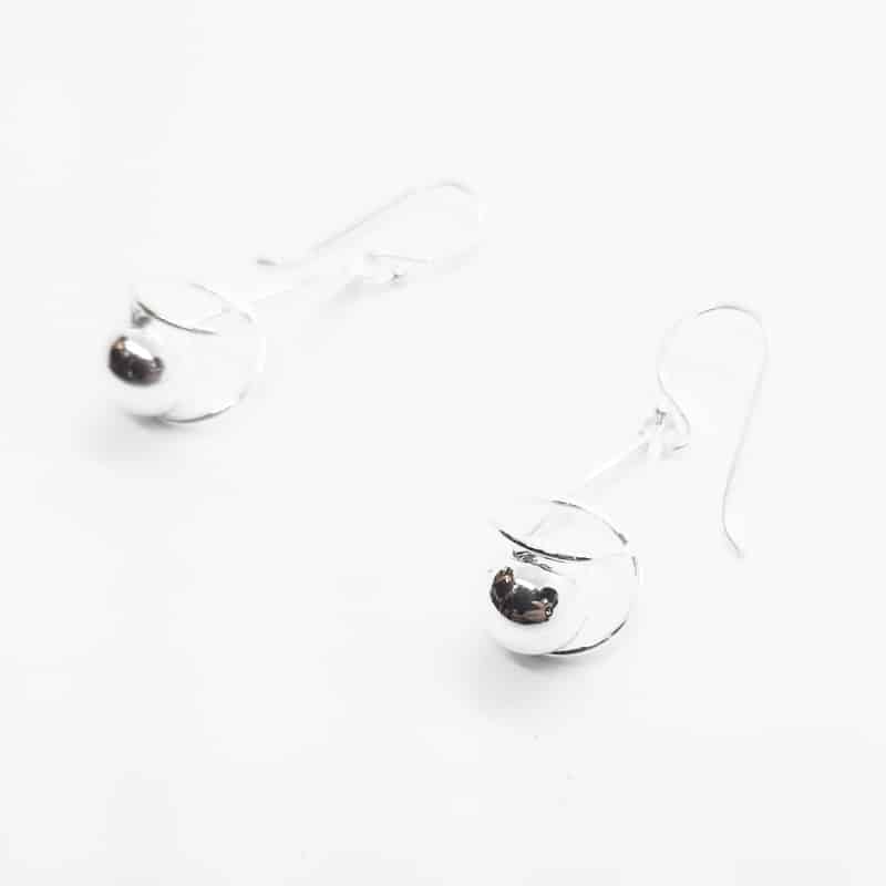 High Polished Sterling Silver Ball Earrings
