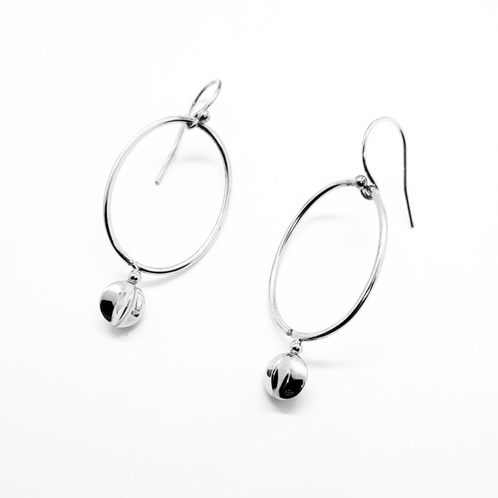 Sterling Silver Oval Hoop Earrings