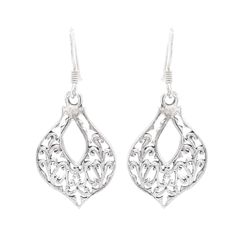 Sterling Silver Cut Out Wave Pattern Earrings