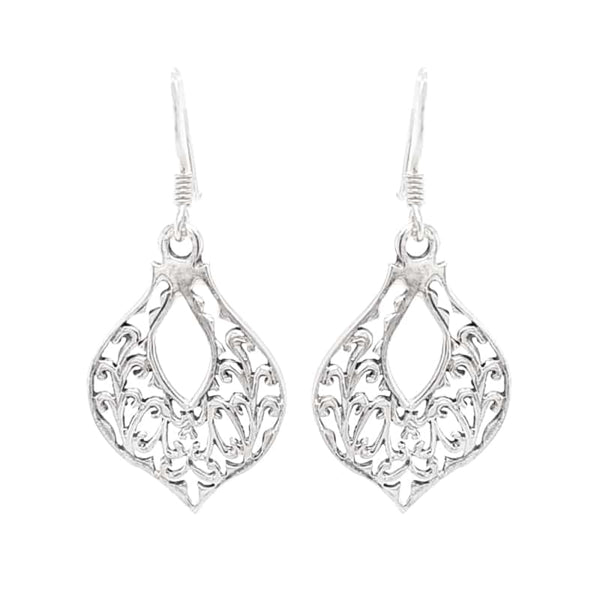 Sterling Silver Cut Out Wave Pattern Earrings