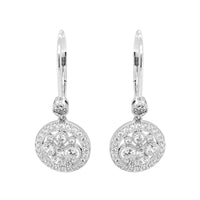 Rhodium Plated Silver Pebble Earrings