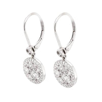 Rhodium Plated Silver Pebble Earrings