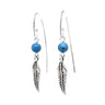 Turquoise Bead Feather Earrings