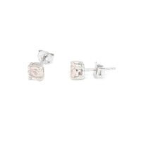 Round Rose Quartz Silver Necklace and Studs Set