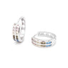 Spectral Colour CZ Sterling Silver Huggie