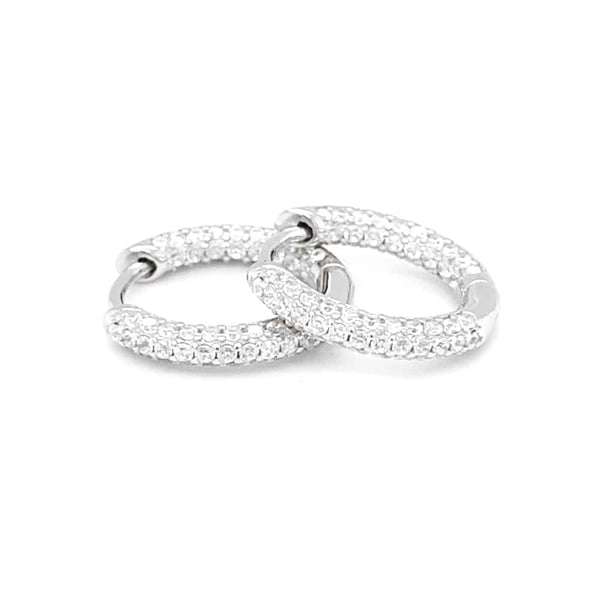 CZ Paved Sterling Silver Huggie