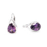 Amethyst Colour CZ Silver Earrings