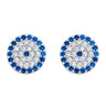 8 mm Evil Eye Silver Stud Earrings
