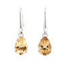 Citrine Tear Drop Claw-Set Earrings