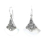 MOP Fan Silver Earrings