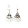 MOP Drop Shape Silver Earrings