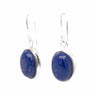 Oval Shape Lapis Lazuli Silver Earrings