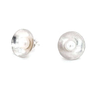 5mm Button FW Pearl Disc Cup Silver Studs