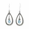 Blue Topaz Tear Drop Shape Silver Earrings