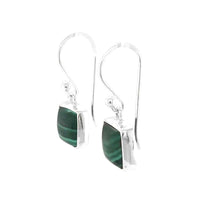 Malachite Square Silver Earrings