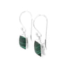 Malachite Square Silver Earrings