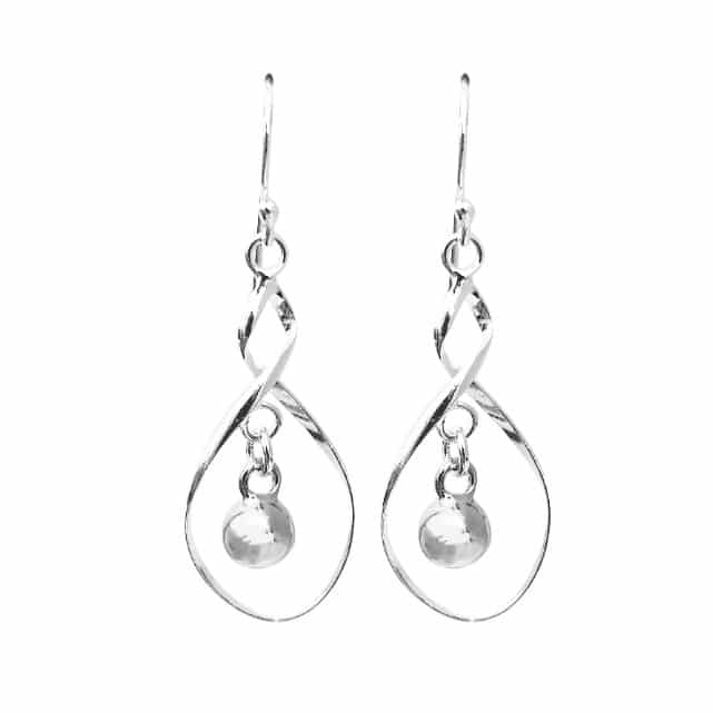 Sterling Silver Twist & Ball Earrings