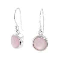 Rose Quartz Silver Earrings