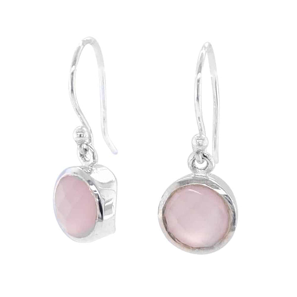 Rose Quartz Silver Earrings
