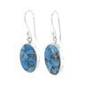 Copper Turquoise Silver Earrings