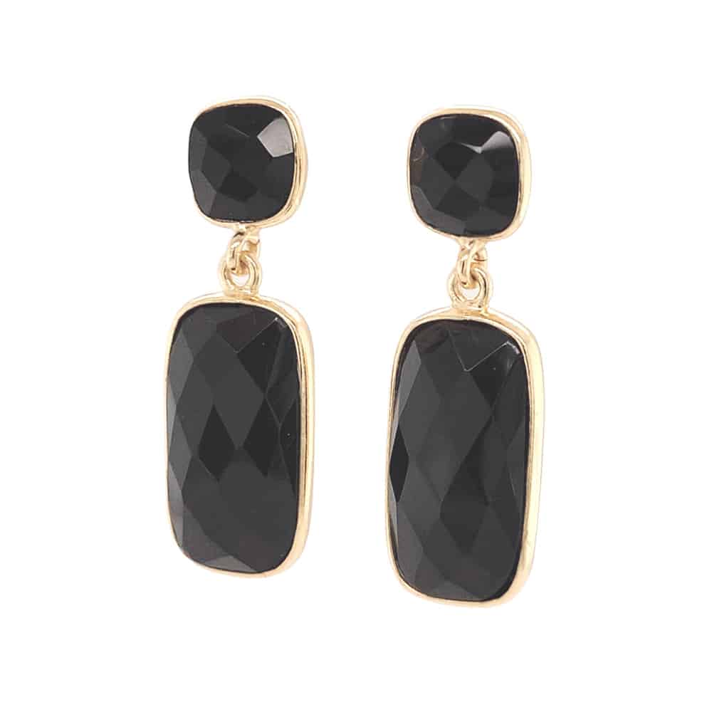 Onyx Stud Drop Earrings