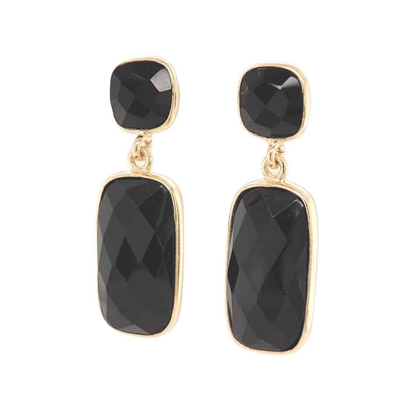 Onyx Stud Drop Earrings