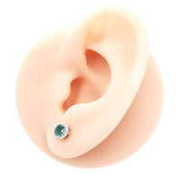 9K Yellow Gold 0.05ct Diamond Emerald Earrings