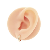 9K Yellow Gold Dia Cut Huggie Earrings