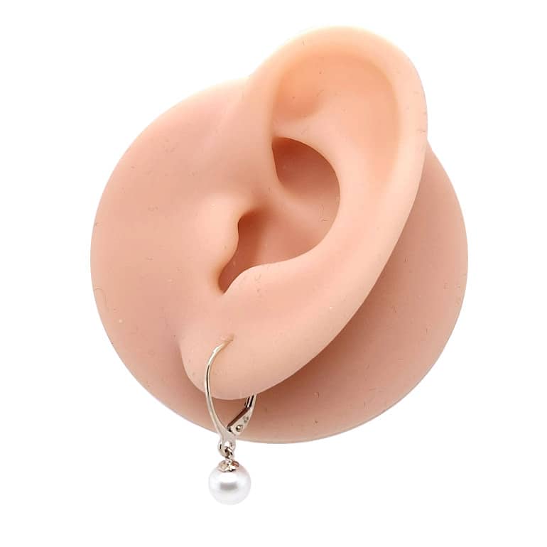 9K Yellow Gold 6mm Freshwater Pearl Drop Earrings