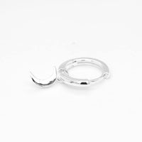 Crecent Moon Silver Huggie Earrings