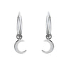 Crecent Moon Silver Huggie Earrings