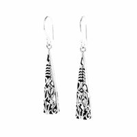 Filigree Cone Silver Earrings